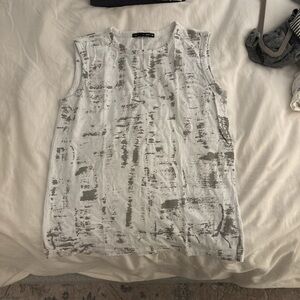 rag & bone White and Gray Muscle Tee